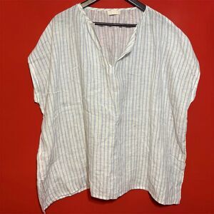 CP Shades Women's Striped Linen Blouse XS Pullover